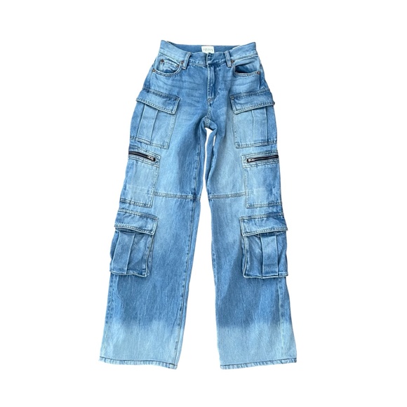 Alice + Olivia Denim - Alice + Olivia Cay Denim Cargo Jeans Size 24 Wide Leg Utility